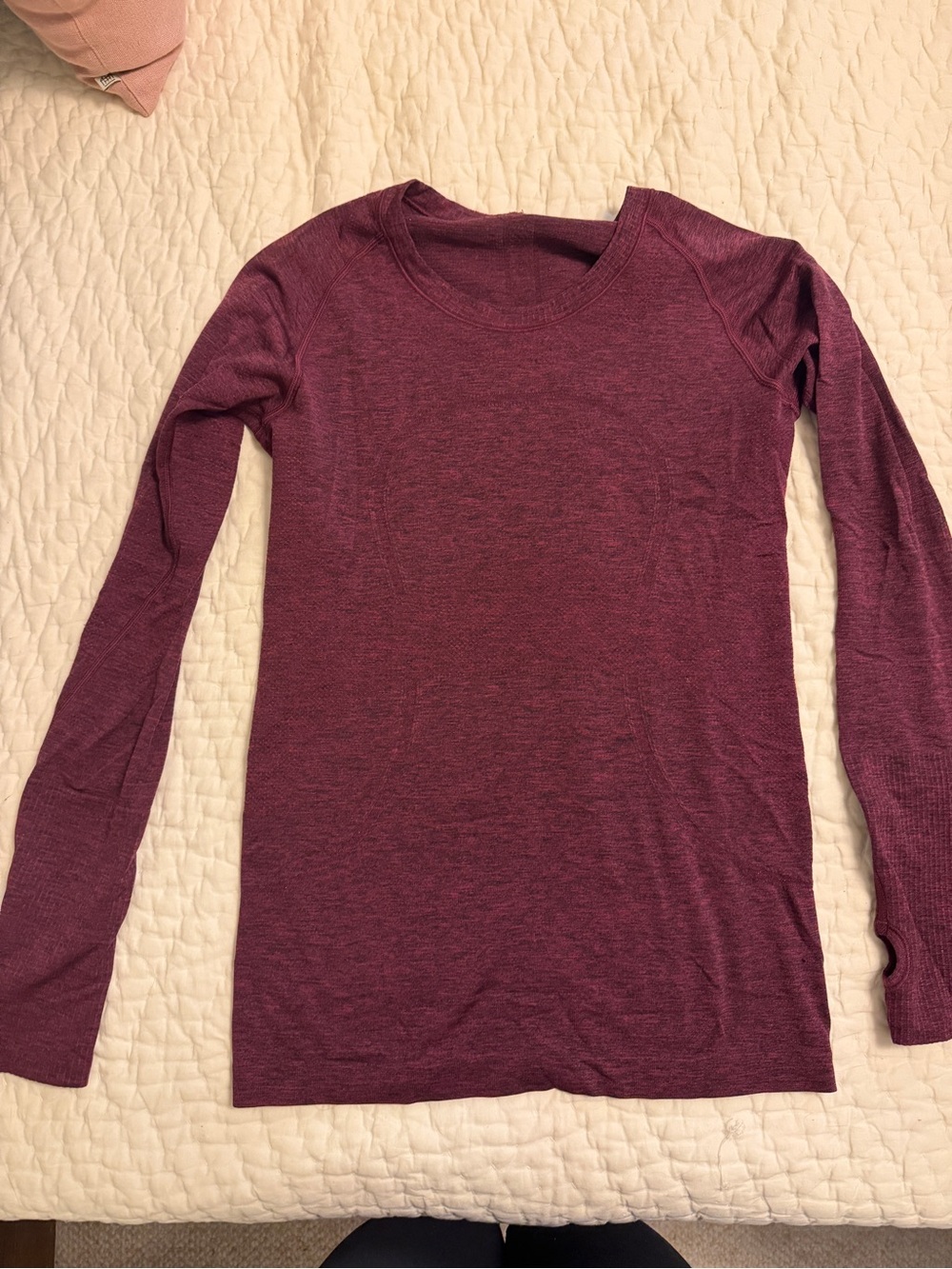 Lululemon Swiftly Tech Long Sleeve Shirt in Heather Maroon - Size 8